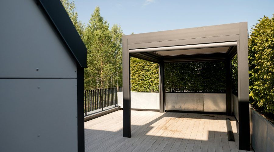 Modern Outdoor Pergola with Trees